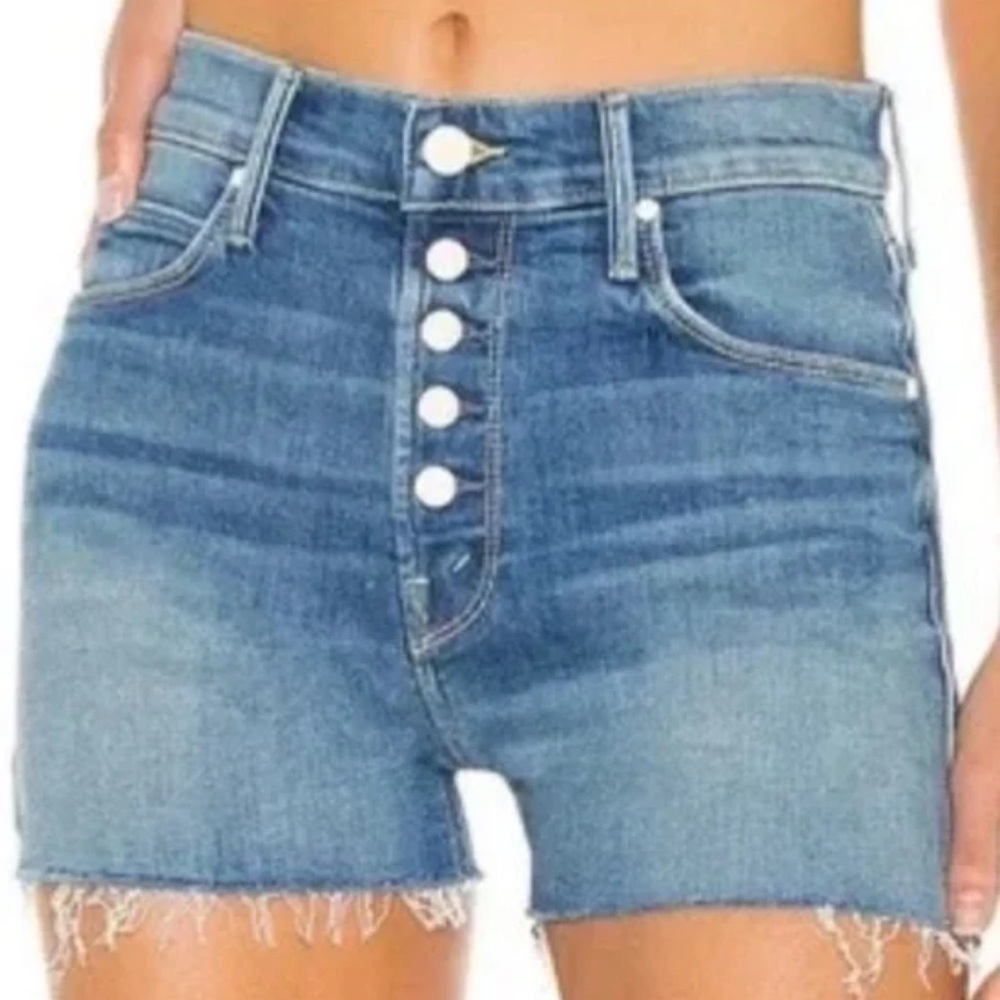 MOTHER | The Pixie Dazzler Fray Denim | Blowing Kisses | Shorts - Picture 2 of 7